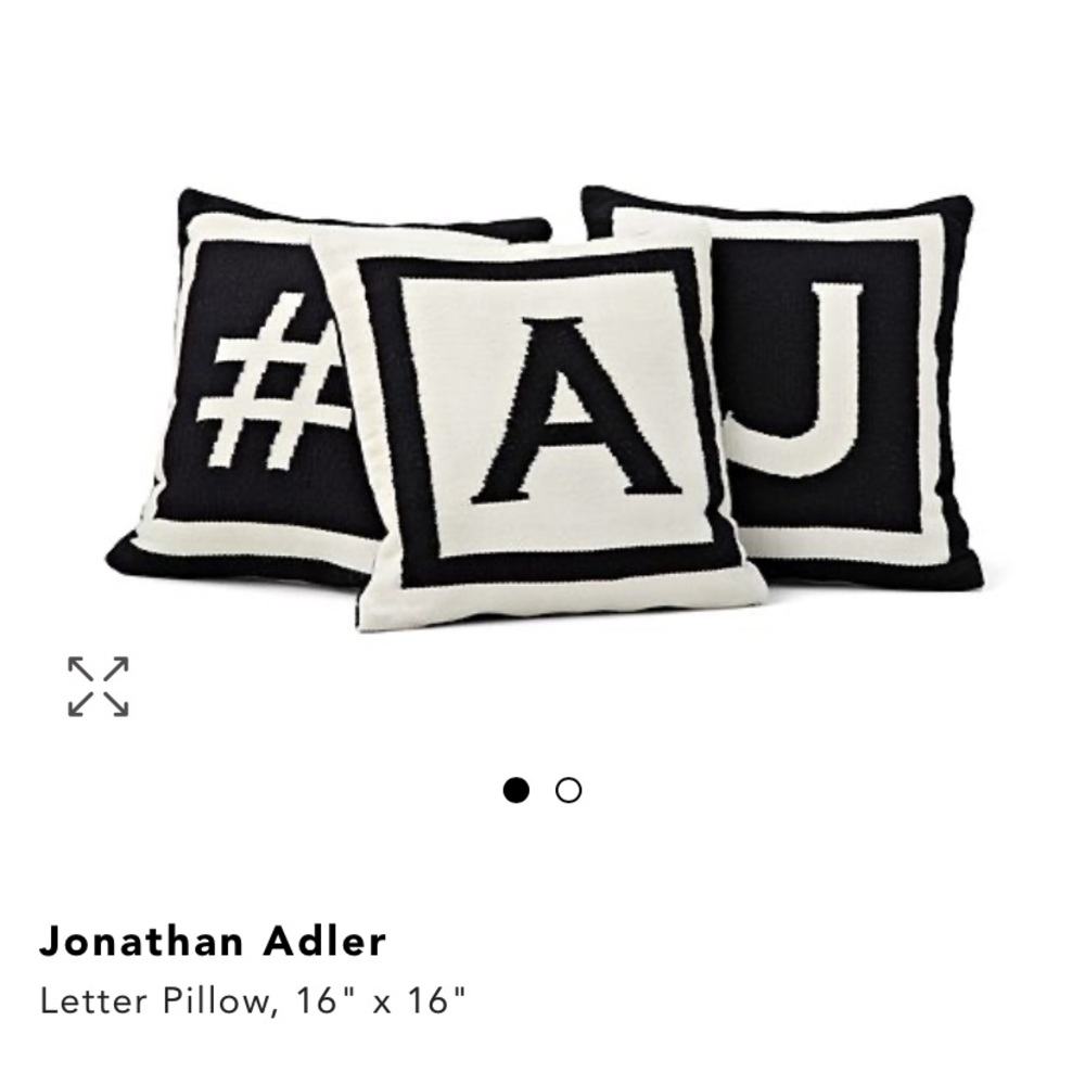 Jonathan Adler initial pillow, M